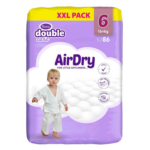 Violeta Pelene Double Care Giga Air Dry 6 Junior 16kg+, 86kom slika 1