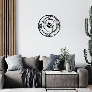 Enzoclock - S027 Black Decorative Metal Wall Clock