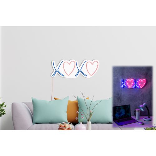 Wallity Ukrasna plastična LED rasvjeta, Tic Tac Toe XoXo - Blue slika 11