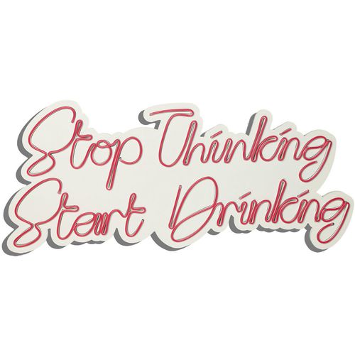 Wallity Ukrasna plastična LED rasvjeta, Stop Thinking Start Drinking - Red slika 4