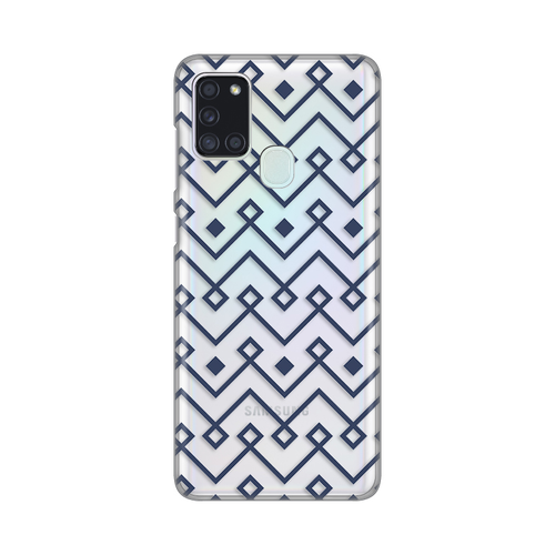 Torbica Silikonska Print Skin za Samsung A217F Galaxy A21s Blue cubes slika 1