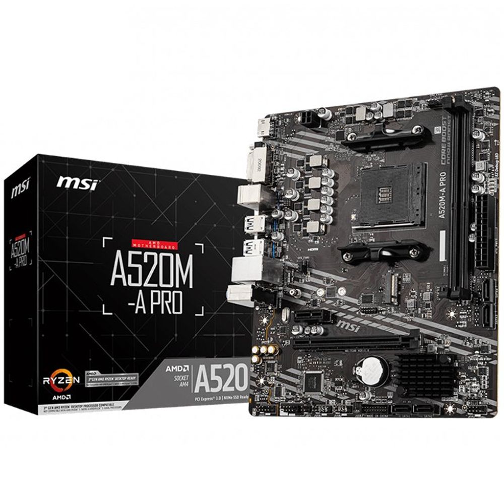 MSI A520M-A PRO Matična Ploča za Desktop Računare slika 1