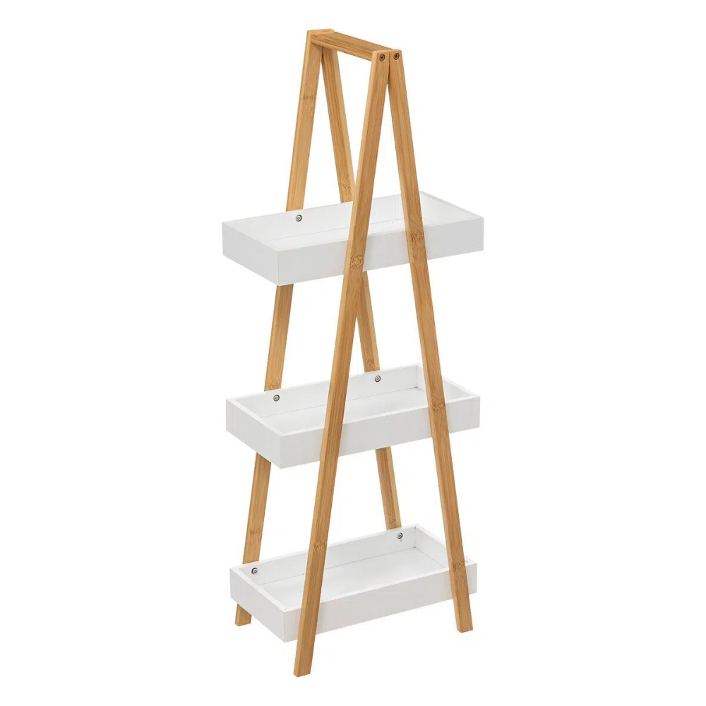 Five stalak sa 3 police Natureo, 30 x 18 x 82 cm, MDF, bijeli slika 2
