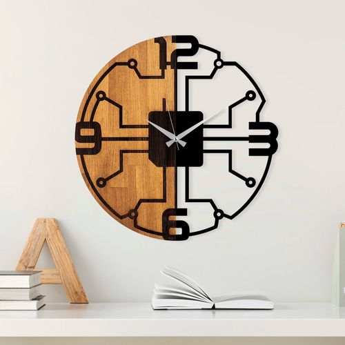 Wallity Ukrasni drveni zidni sat, Wooden Clock - 61 slika 1