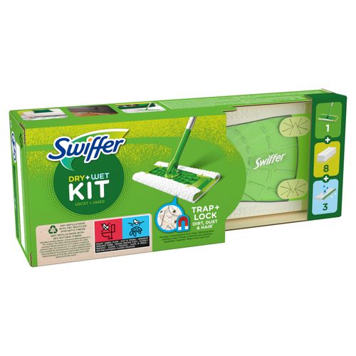 SWIFFER Sweeper osnovni set za čišćenje podova , 1 drška, 8 suvih krpa i 3 vlažne maramice  slika 1