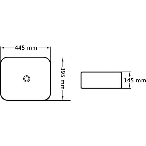 Umivaonik 44,5 x 39,5 x 14,5 cm keramički crni slika 6