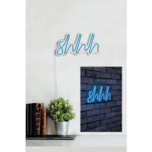 Wallity Ukrasna plastična LED rasvjeta, Shhh - Blue slika 13