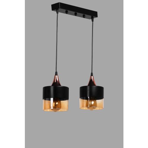 Sahra 2 Li Sıralı Sarkıt Siyah Black Chandelier slika 3