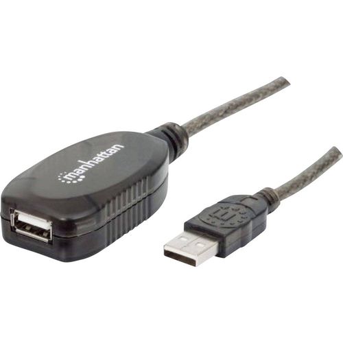 Manhattan USB kabel USB 2.0 USB-A utikač, USB-A utičnica 10.00 m crna  150248 slika 4