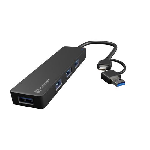 Natec NHU-2023 MAYFLY, USB 3.0 Hub, 4-Port, USB Type-C Adapter, Cable 15 cm slika 3