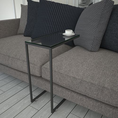 Callen - Glass Anthracite Side Table slika 1