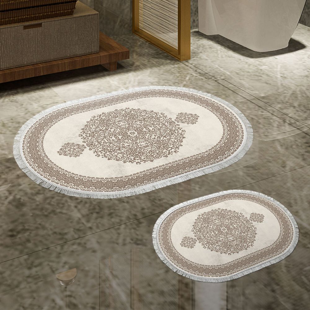 Set smeđih kupatilskih prostirki (2 komada) - 410602-O slika 1