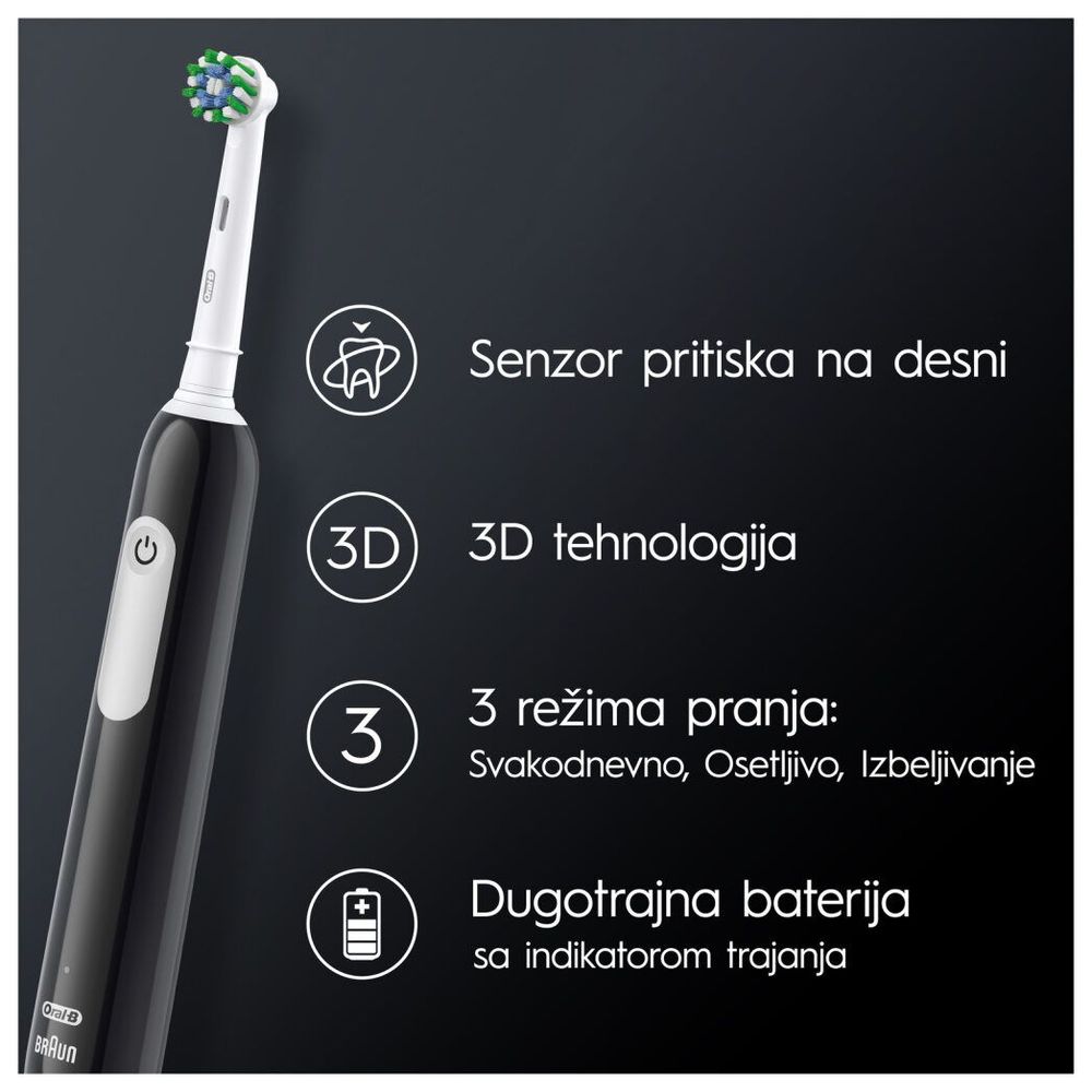 Oral-B Električna četkica Pro 1 Black + Travel Case slika 4