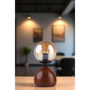 Opviq Stolna lampa 729, med, crna, orah