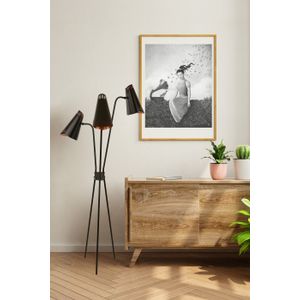 Akasya 3 Lü Siyah Lambader Lazer Başlıklı Black Floor Lamp