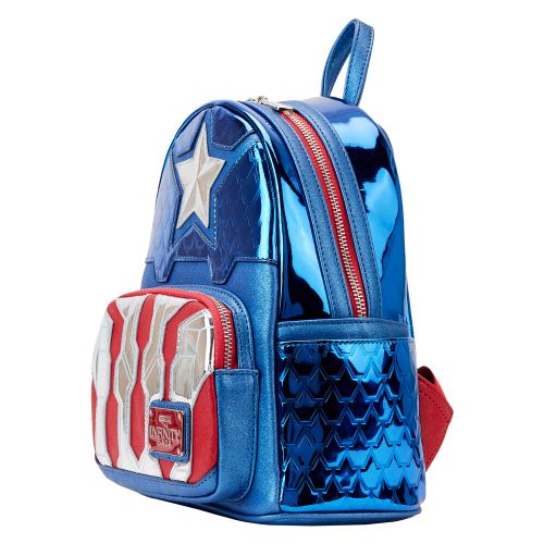 Loungefly Marvel Captain America Metalik Ruksak 26cm slika 4