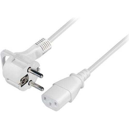 Transmedia Schuko plug flat to C13 jack 1,5m, White slika 1