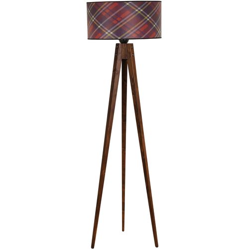 Tripod ceviz lambader silindir 03 abajurlu Multicolor Floor Lamp slika 2