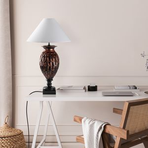 ELEGANZE-5305 Smeđa i Bijela Stolna Lampa