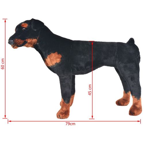 Stojeća igračka plišani pas rotvajler crno-smeđi XXL slika 13