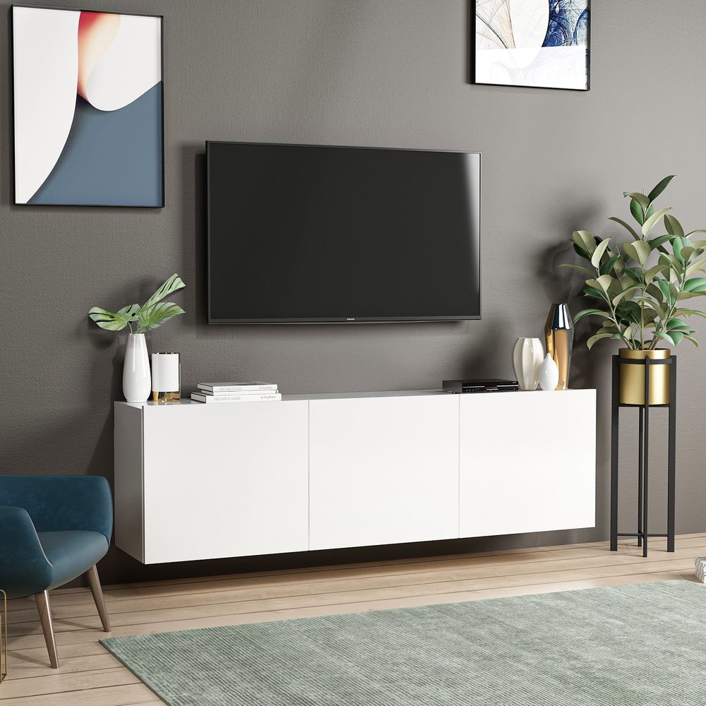 Elegantni bijeli TV stalak slika 3
