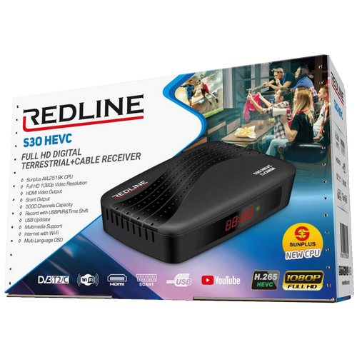 REDLINE Prijemnik zemaljski,DVB-T2/C,Full HD,H.265/HEVC, WiFi,Scart - S30 HEVC slika 4