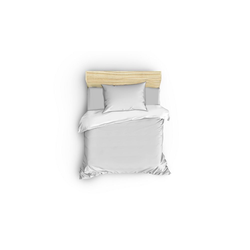 Elegant - White White Satin Single Quilt Cover Set (DE) slika 2