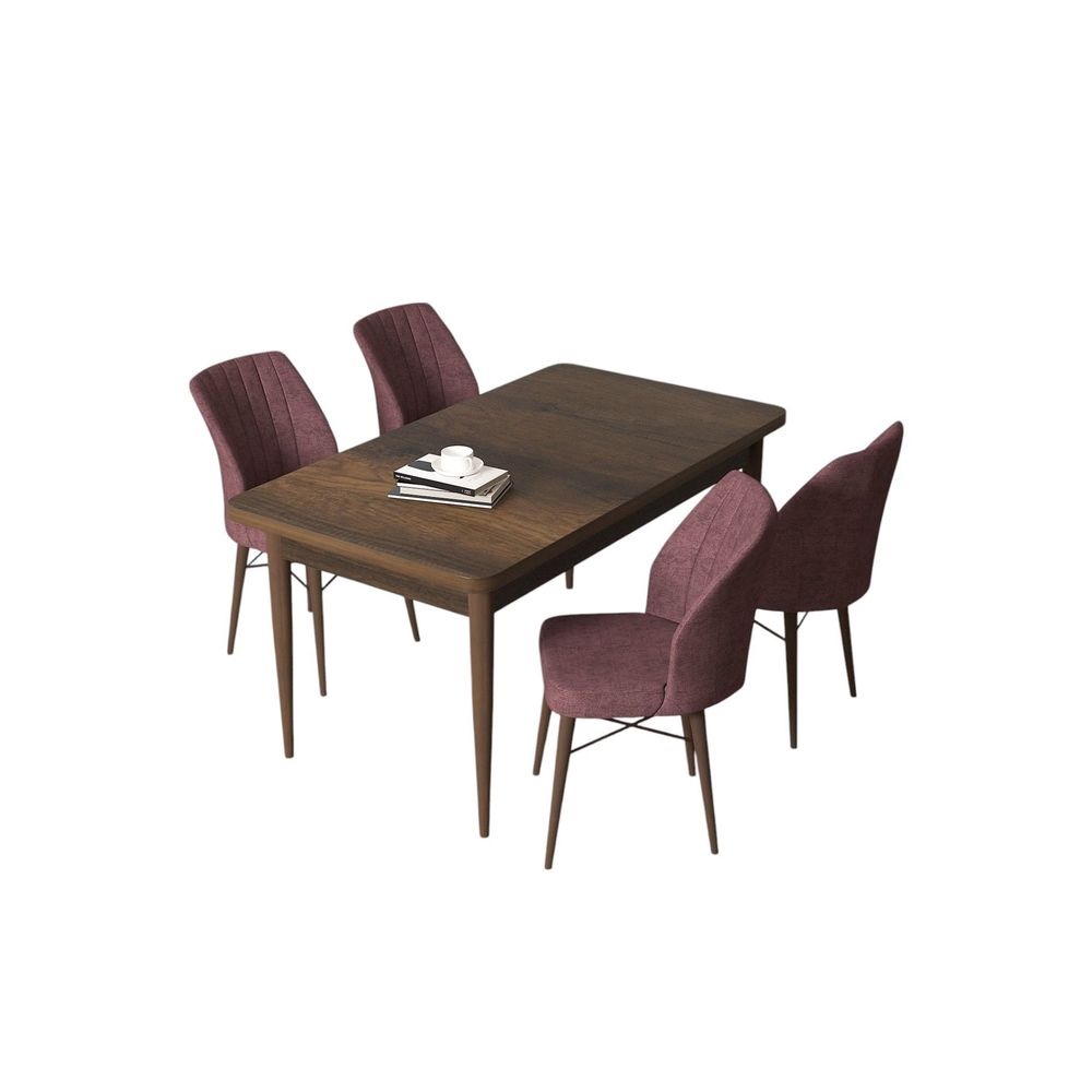 Arp - Baroque, Dusty Rose Set Trpezarijskog Stola i Stolica (5 Komada) slika 2