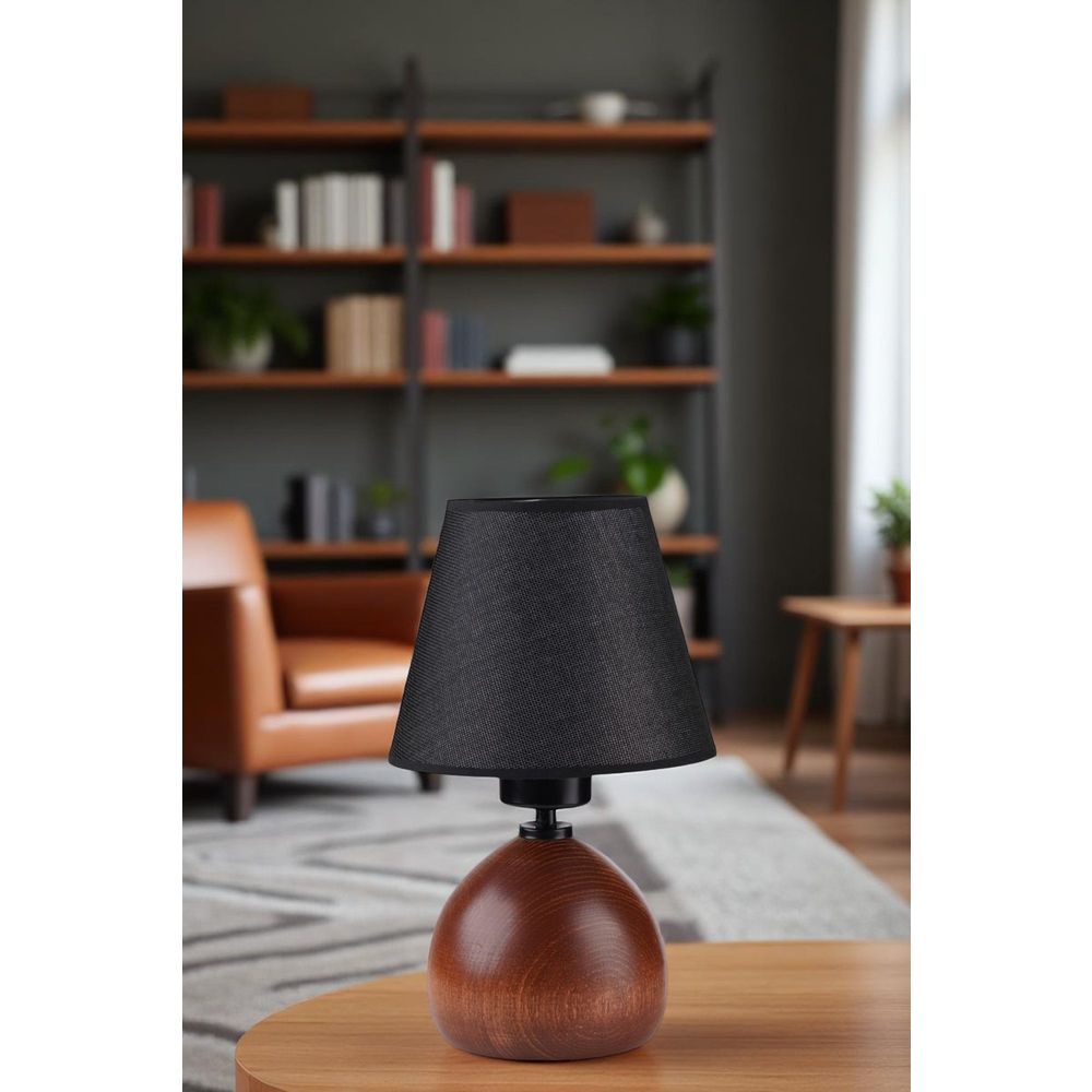 Opviq Stolna lampa 705, crna, orah slika 1