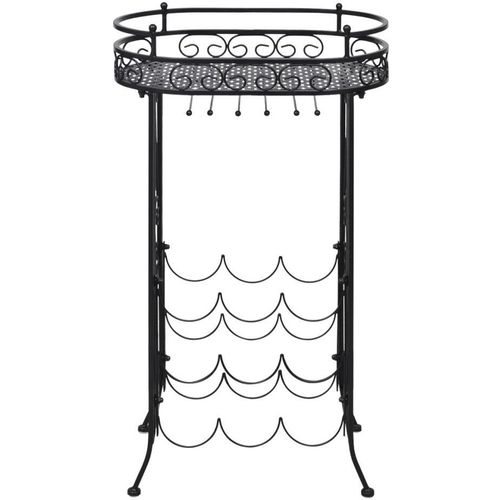 Stalak za Vino s Držačem Čaša za 9 Boca Metalni slika 4