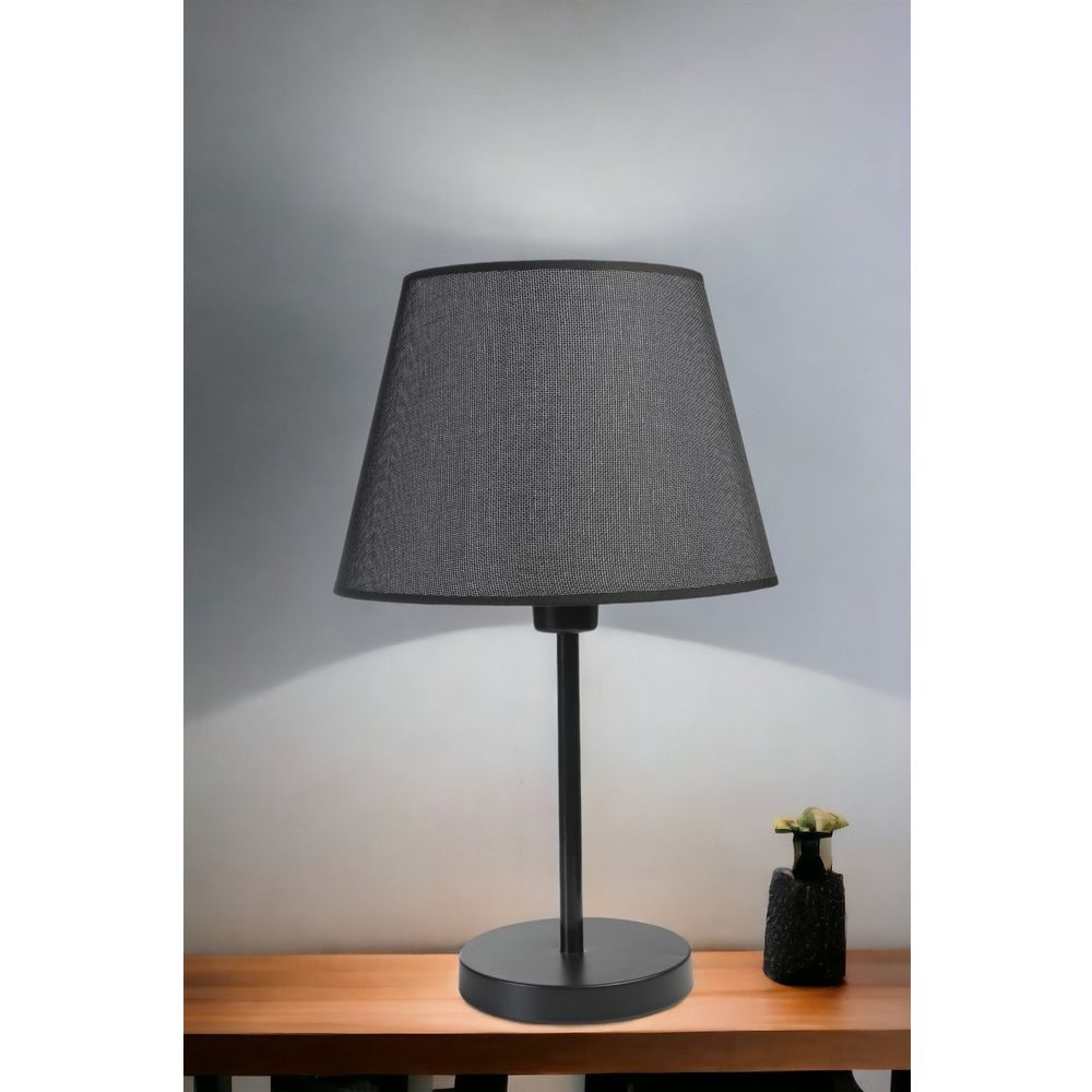 Ala Siyah Pramit Hasır Abajurlu Masa Lampa slika 3