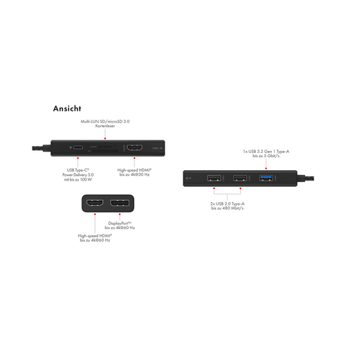 Icybox IB-DK4011-CPD docking station with Power Delivery 100W. slika 3