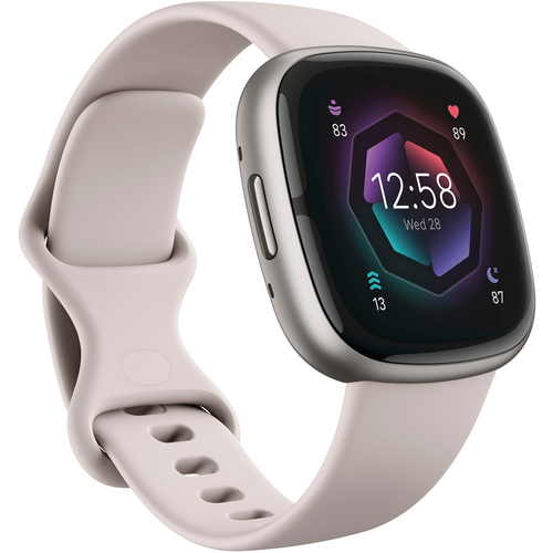 Fitbit pametni sat Sense 2 FB521SRWT, Lunar White/Platinum slika 2