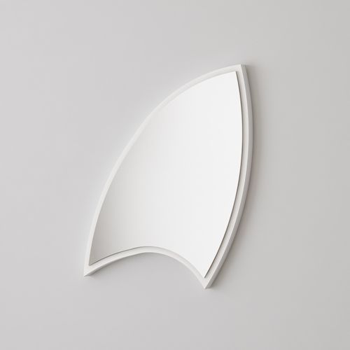 Damla Medium - White White Decorative Chipboard Mirror slika 3