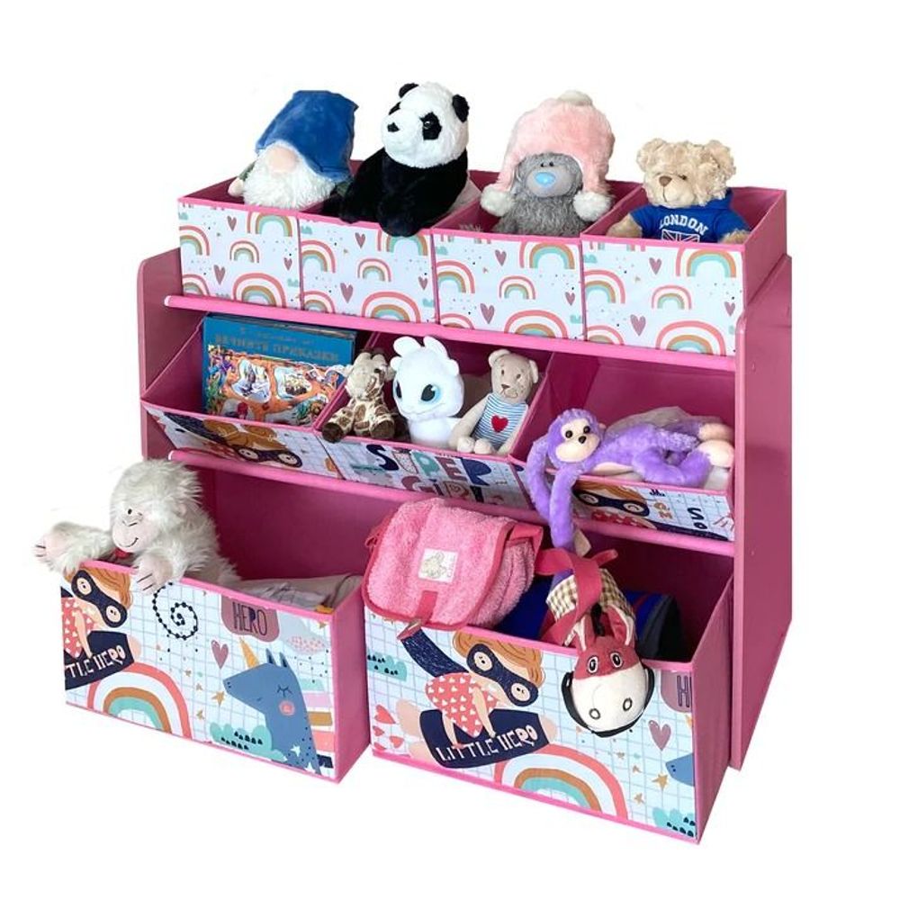 Kinder Home Organizator za igračke Super Girl, Rozi slika 7