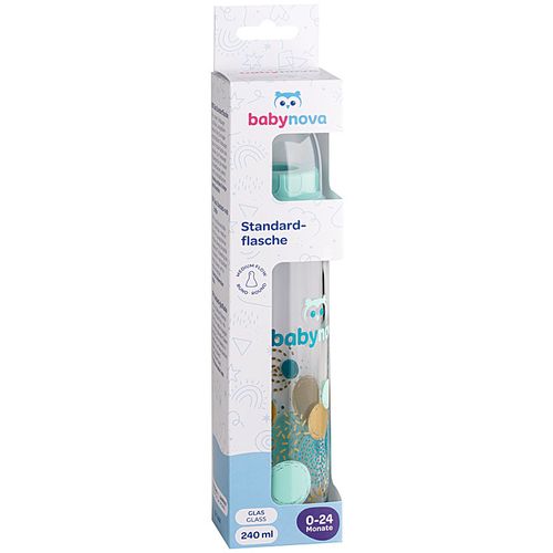 BABY NOVA Staklena flašica za bebu 0m+ 240ml, Mint slika 3