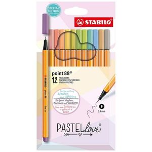 Stabilo Fineliner 12/1 Point88 Pastelove