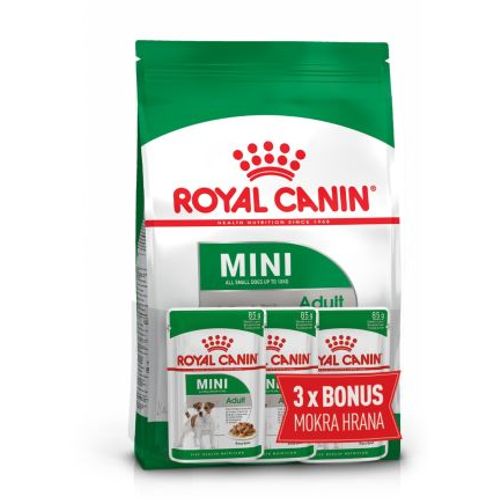 ROYAL CANIN SHN Mini Adult, potpuna hrana za pse, za odrasle pse malih pasmina (do 10 kg) starije od 10 mjeseci, 2 kg + BONUS 3 vrećice x 85 g slika 1