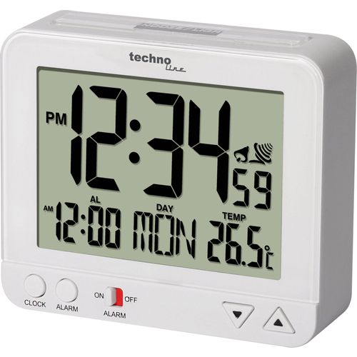 Techno Line  WT 195 WHITE  radijski  budilica  bijela  Vrijeme alarma 1    veliki zaslon slika 5