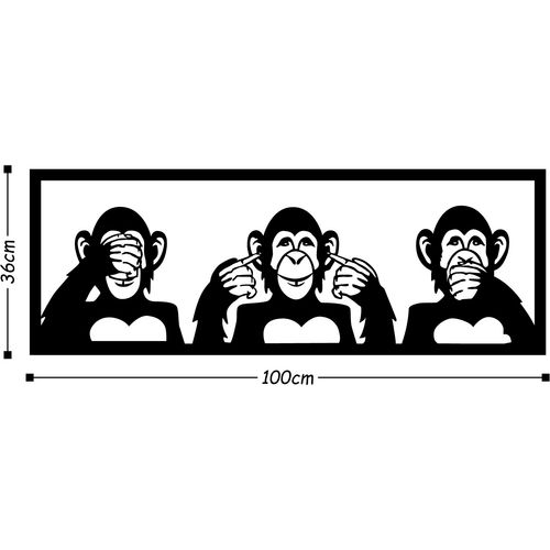 Wallity Metalna zidna dekoracija, Three Monkeys - L slika 3