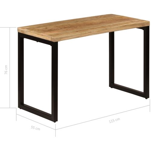 Blagovaonski stol 115 x 55 x 76 cm masivno drvo manga i čelik slika 8