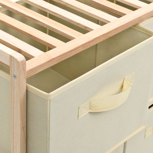 246439 Storage Rack with 6 Fabric Baskets Cedar Wood Beige slika 7