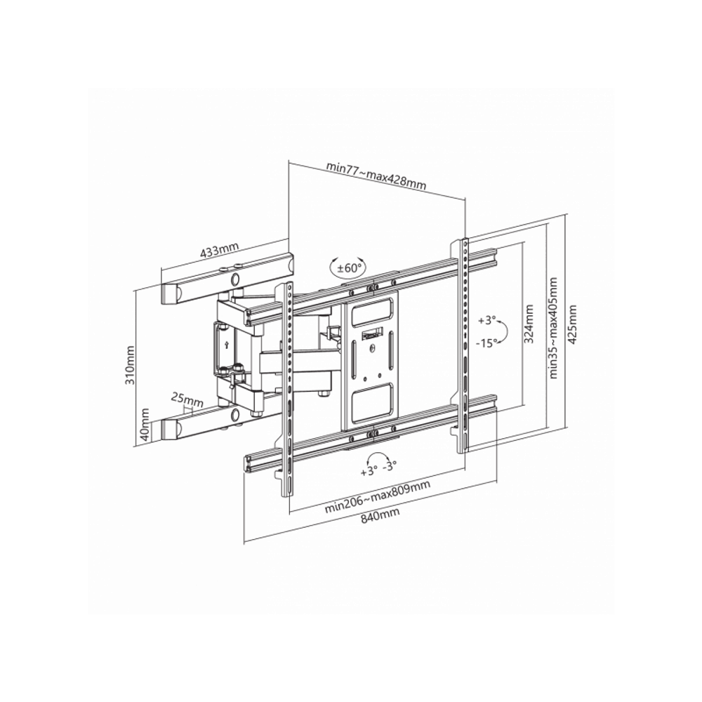 SBOX Stalak PLB-61486 (43-90"/60kg/800x400) slika 3