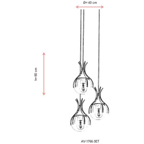 AV-1766-3ET Antiquation Chandelier slika 4