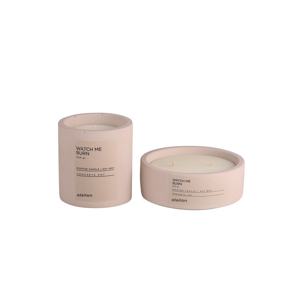 Candle set (2 pieces) Watch Me Burn, colour: beige slika 2