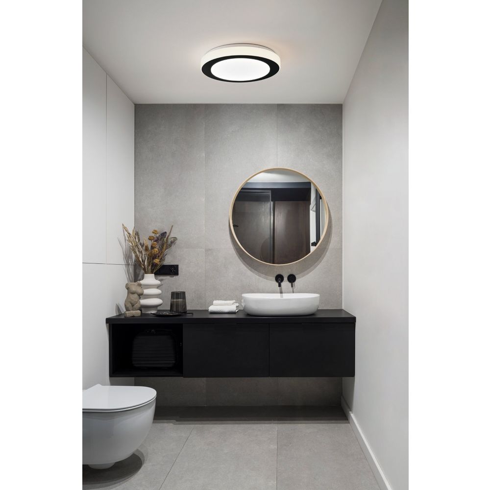 Eglo Carpi zidna/stropna LED lampa, 11W, 950lm, IP44, promjer 300mm, crna/bijela/čelik/plastika slika 2