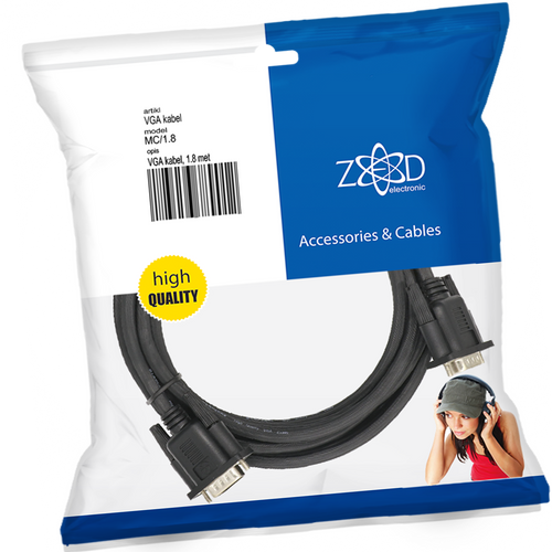 ZED electronic VGA (monitor) kabel, dužina 1.8 metara - MC/1,8 slika 1