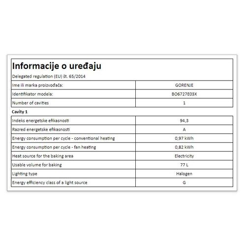 Gorenje BO6727E03X ugradna multisistemska rerna  slika 9