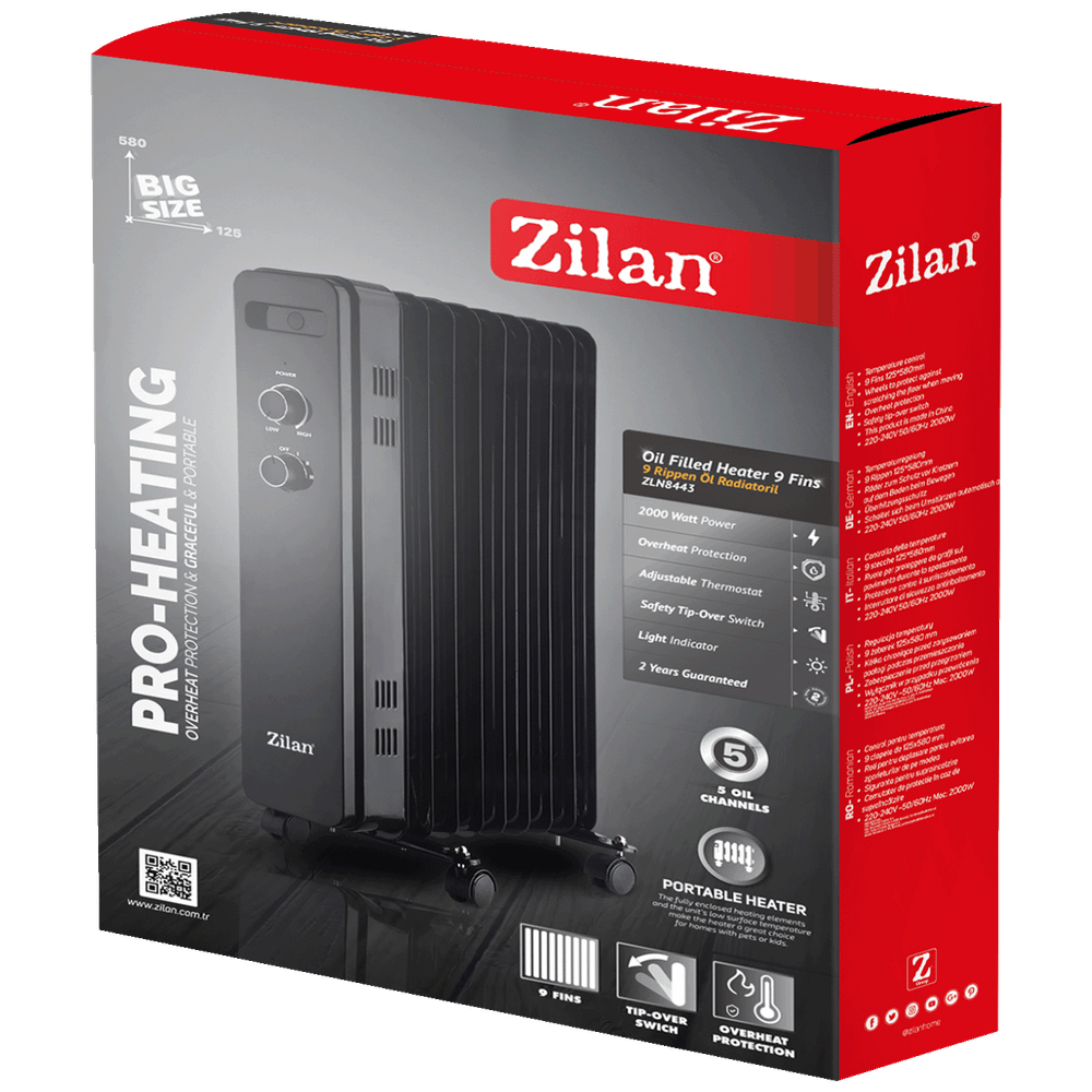 Zilan Uljni radijator ZLN8443 / 2000 W, 9 rebara  slika 4