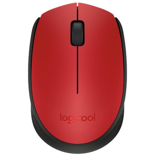 Logitech M171 bežični optički miš, crveno-crna slika 1